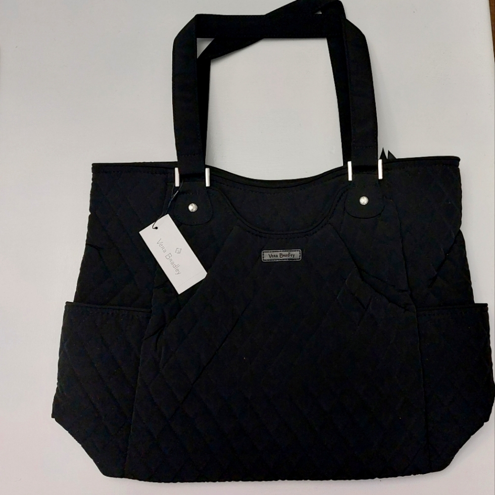 Vera Bradley Large Glenna Classic Black Microfiber NWT